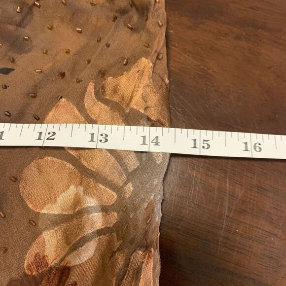 Rue De La Paix 10 Floral Y2K Beaded Ruffle Maxi Dress Brown Black - Picture 5 of 5